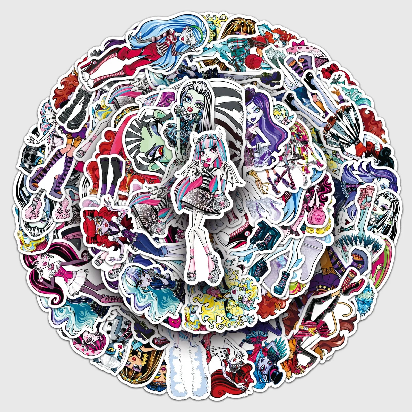 50Pcs Monster High Cartoon Waterproof Stickers Skateboard Decals (Online Order Only)