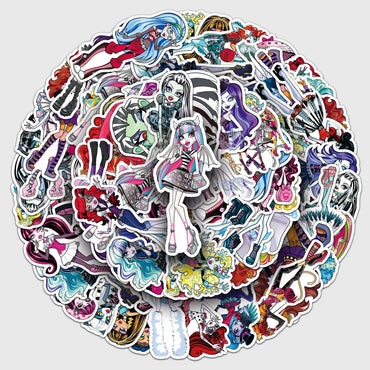 50Pcs Monster High Cartoon Waterproof Stickers Skateboard Decals (Online Order Only)