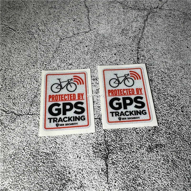 2x Warning GPS Device Car Styling Stickers Decal Road Mountain Fold Bike Bicycle Decals (ONLINE ORDER ONLY)