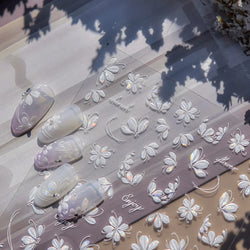 Shiny Cherokee Rose Golden Cherry Blossom Cherish Enjoy Flower Line Petal Delicate Self Adhesive Nail Art Sticker Manicure Decal (ONLINE ORDER ONLY)