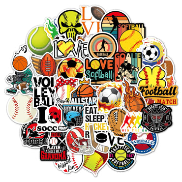 10/30/50/100PCS Ball Sports Sticker Basketball Soccer Waterproof Graffiti DIY Case Cute Laptop Skin Kawaii Packaging Aesthetic (ONLINE ORDER ONLY)