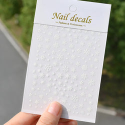 Winter Xmas 3D Nail Sticker Snowflake Flower Winter Decals Nail Stickers Cartoon Bird Santa Penguin Elk Slider New Year Manicure (ONLINE ORDER ONLY)