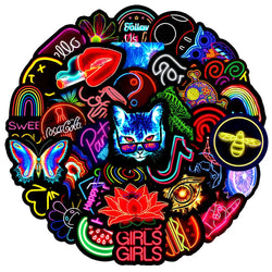 50Pcs Personalized Neon Series Graffiti Stickers Suitable for Laptop Helmets Desktop Decoration DIY Stickers Wholesale (Online Order Only)