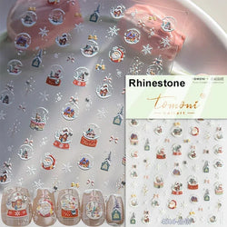 Snowman Apple Stars Gift Bell Snowflake Christmas Tree 3D Jelly Self Adhesive Nail Art Stickers Santa Claus Xmas Manicure Decals (ONLINE ORDER ONLY)