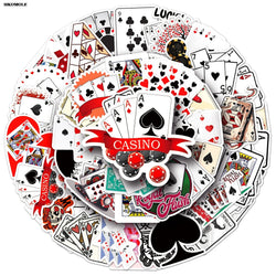 Cartoon Poker Stickers: 10/30/50pcs for Laptop, Luggage, Notebook, DIY Decals (Online Order Only)