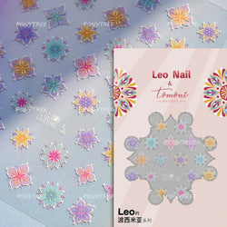 Gold Stamped Silver Totems Geometric Patterns Figure 5D Self Adhesive Nail Art Stickers Stars Bohemia Manicure Decals Wholesale (Online Order Only)