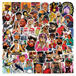 50pcs HipHop Rap Singer Rapper Stickers For Guitar Stationery Suitcase Sticker Vintage Craft Supplies Scrapbooking Materiales (ONLINE ORDER ONLY)