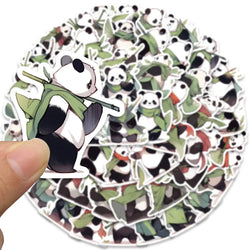 54pcs Cartoon Master Panda Animal Stickers For Laptop Guitar Phone Luggage Decor Waterproof Graffiti Bicycle Car Vinyl Decals (ONLINE ORDER ONLY)