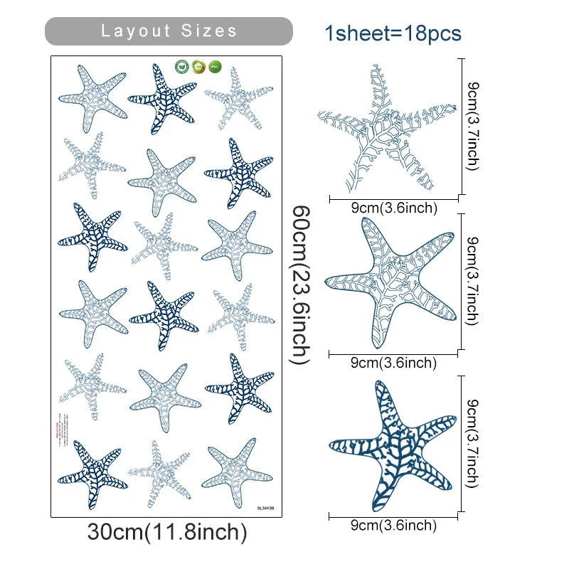 Boho Starfish Wall Stickers for Kids Nursery Decor (Online Order Only)