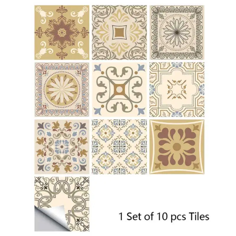 10 Pieces Frosted Matte Film Tile Stickers Kitchen Bathroom Decorative Wall Stickers Waterproof Oil Resistant Wall Stickers (ONLINE ORDER ONLY)