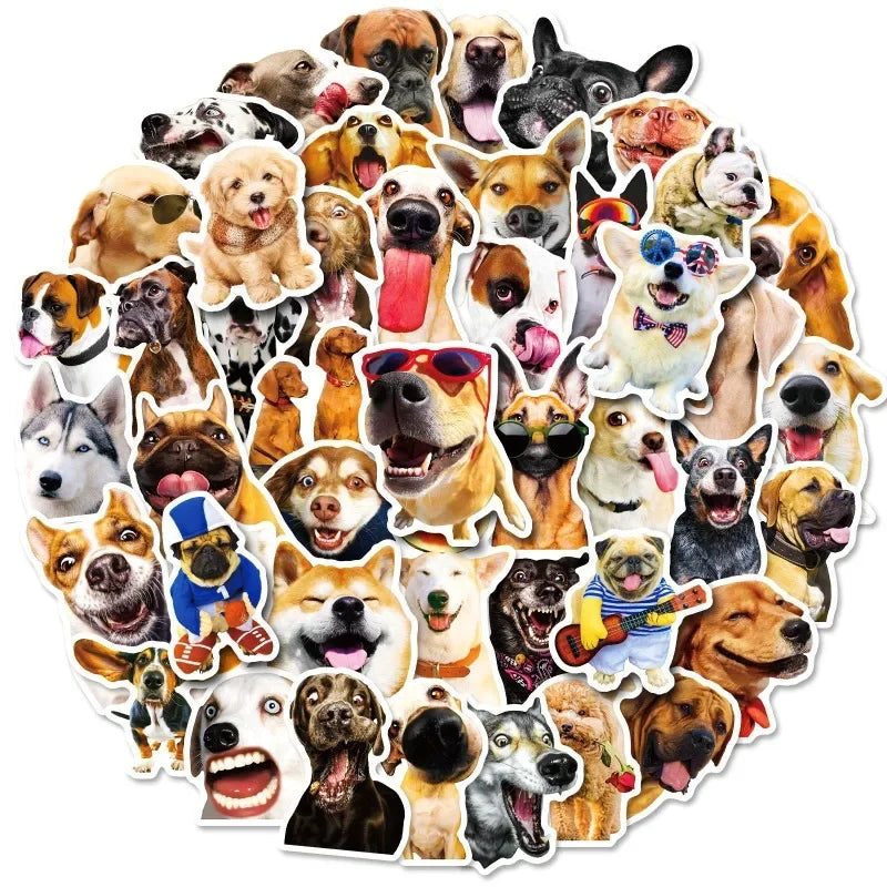 Funny Dog Meme Stickers for DIY Suitcase, Water Bottle, Phone, Laptop, Guitar, Car, Skateboard, Scrapbooking (10/25/50pcs) (ONLINE ORDER ONLY)