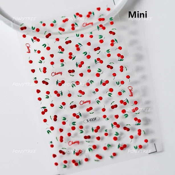 Colorful Swimsuit Bikini Fresh String Bag Vegetables Fruits Summer Beach Underwear Sunscreen Nail Art Stickers Manicure Decals (ONLINE ORDER ONLY)