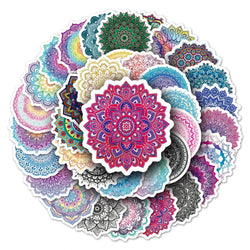 50Pcs Kaleidoscope Cartoon Waterproof Vinyl Stickers for Skateboard Snowboard Home Decor (ONLINE ORDER ONLY)