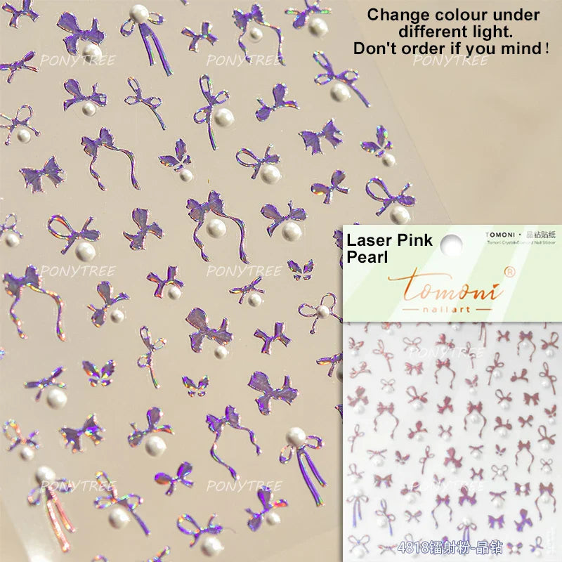 Lace Bowknot Hollow Out Fabric Art Fragmentation Sensation Petal Embossed Hottie Adhesive Nail Art Sticker Chic Manicure Decals (ONLINE ORDER ONLY)