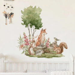 Cartoon Woodland Animals Wall Stickers for Kids Nursery Bedroom Decals (Online Order Only)