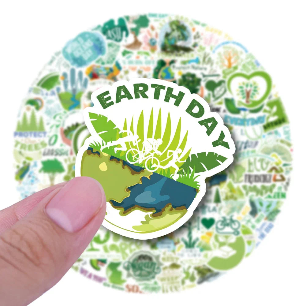 100PCS Earth Environmental Protection Signs Stickers Pegatinas Nature Green Protect DIY Luggage Guitar Laptop Graffiti Sticker (ONLINE ORDER ONLY)