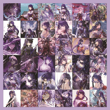Genshin Impact Anime Stickers Set - Purple Graffiti for Notebook, Skateboard, Laptop, Phone, Car (Online Order Only)