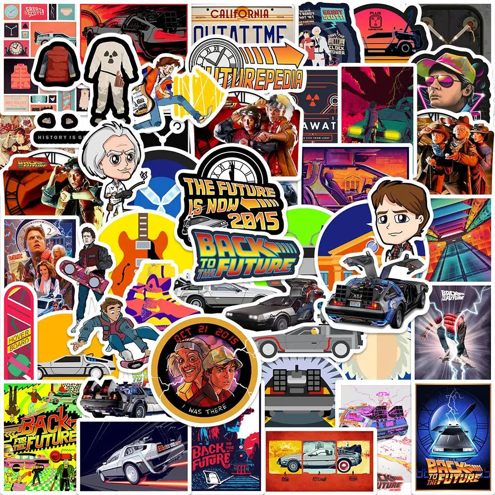 50PCS Back to the Future Stickers Waterproof Decals for Phone Laptop Guitar Skateboard Suitcase (Online Order Only)