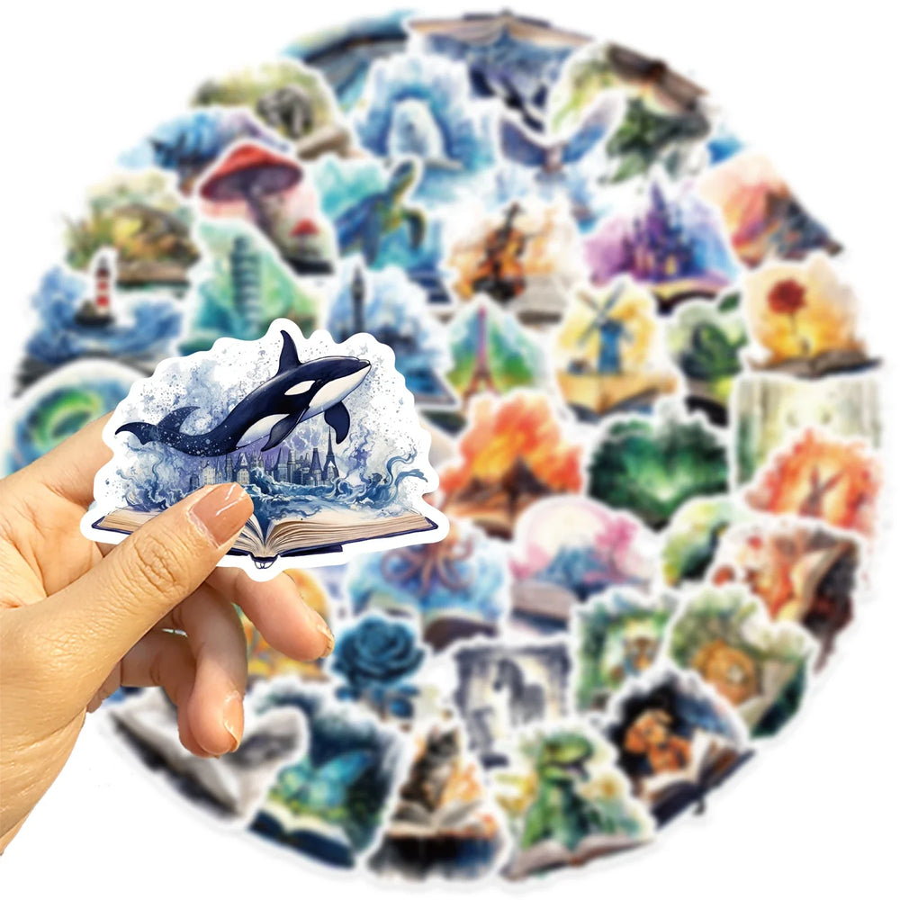 50PCS Funny Magic Tome Stickers Cartoon Aesthetic DIY Skateboard Laptop Luggage Waterproof Cool Decals Kid Toy Sticker﻿ (ONLINE ORDER ONLY)
