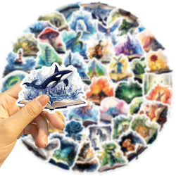 50PCS Funny Magic Tome Stickers Cartoon Aesthetic DIY Skateboard Laptop Luggage Waterproof Cool Decals Kid Toy Sticker﻿ (ONLINE ORDER ONLY)