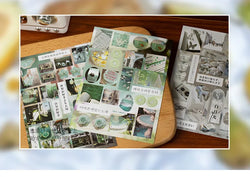 20 Pages Japanese Retro Ins Decorative Stickers Book Scrapbooking Phone Case DIY Journal Collage Material Sticker Gift (ONLINE ORDER ONLY)