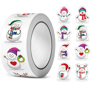 100-500pcs Heterotypic Christmas Snowmans Stickers DlY Gift Holiday Christmas Party Decoration Labels Stationery Stickers (ONLINE ORDER ONLY)