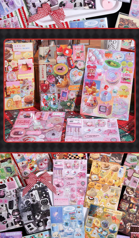 50 Pages Cute Fragments Series Cut Film Sticker Book Y2K Sticker Journal Handbook Scrapbooking Kawaii Decoration Sticker Gift (ONLINE ORDER ONLY)