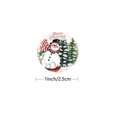 100-500pcs Merry Christmas Stickers Round Christmas Tags Stickers for kids Gift Baking Package Envelope Stationery Decor 1 inch (ONLINE ORDER ONLY)