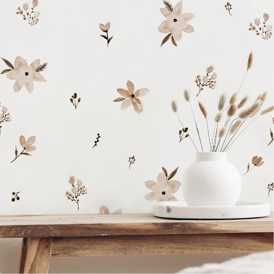 Watercolor Flower Wall Stickers Nursery Vinyl Decals Home Decor (Online Order Only)
