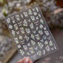 Colourful Butterfly Rose Flower Tulip Daisy Moth Orchid Narcissus 3D Self Adhesive Nail Art Decorations Stickers Manicure Decals (ONLINE ORDER ONLY)