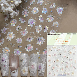 Shiny Cherokee Rose Golden Cherry Blossom Cherish Enjoy Flower Line Petal Delicate Self Adhesive Nail Art Sticker Manicure Decal (ONLINE ORDER ONLY)