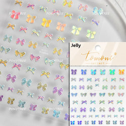 Dreamy Shiny Bowknot Ribbon Lace Delicate Tie Charming 5D Nail Art Decoration Sticker Self Adhesive Manicure Decal DIY Wholesale (ONLINE ORDER ONLY)