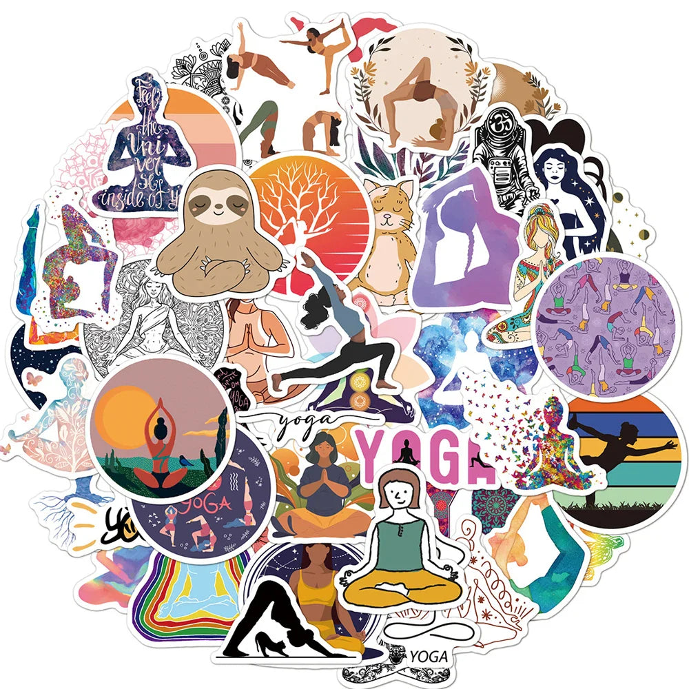10/30/50pcs Vintage Yoga Mandala Flowers Sticker Packs (ONLINE ORDER ONLY)
