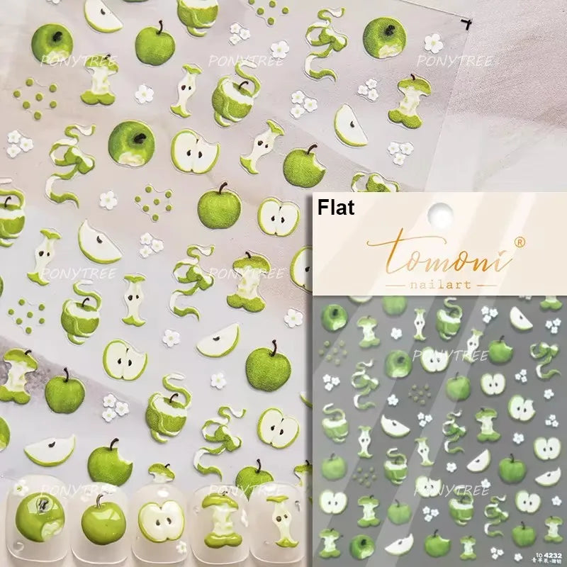 Colorful Swimsuit Bikini Fresh String Bag Vegetables Fruits Summer Beach Underwear Sunscreen Nail Art Stickers Manicure Decals (ONLINE ORDER ONLY)