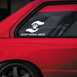 "#STOP ANIMAL ABUSE"stickers,To arouse public attention and action on animal abuse issues.For car motor &laptops (ONLINE ORDER ONLY)