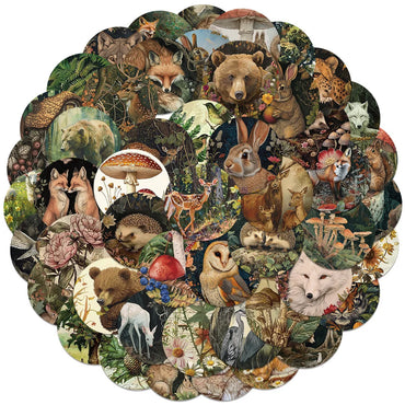 10/30/50pcs Vintage Animal Plant Cartoon Stickers Laptop Skateboard Phone Suitcase Decoration Sticker Decals Kids Classics Toys (Online Order Only)