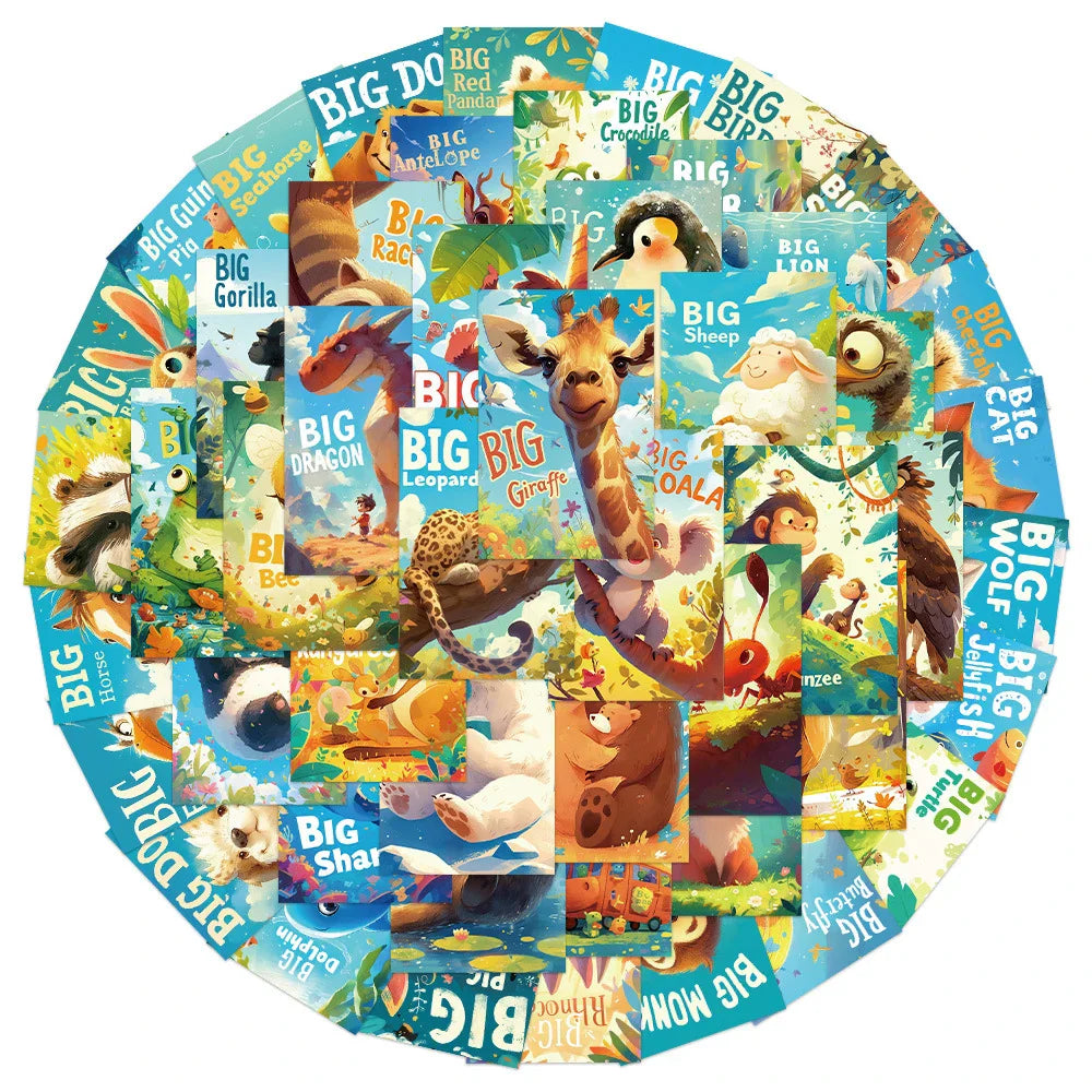 Cartoon Animal Stickers for Laptop Phone Notebook Suitcase Kids Toys (ONLINE ORDER ONLY)
