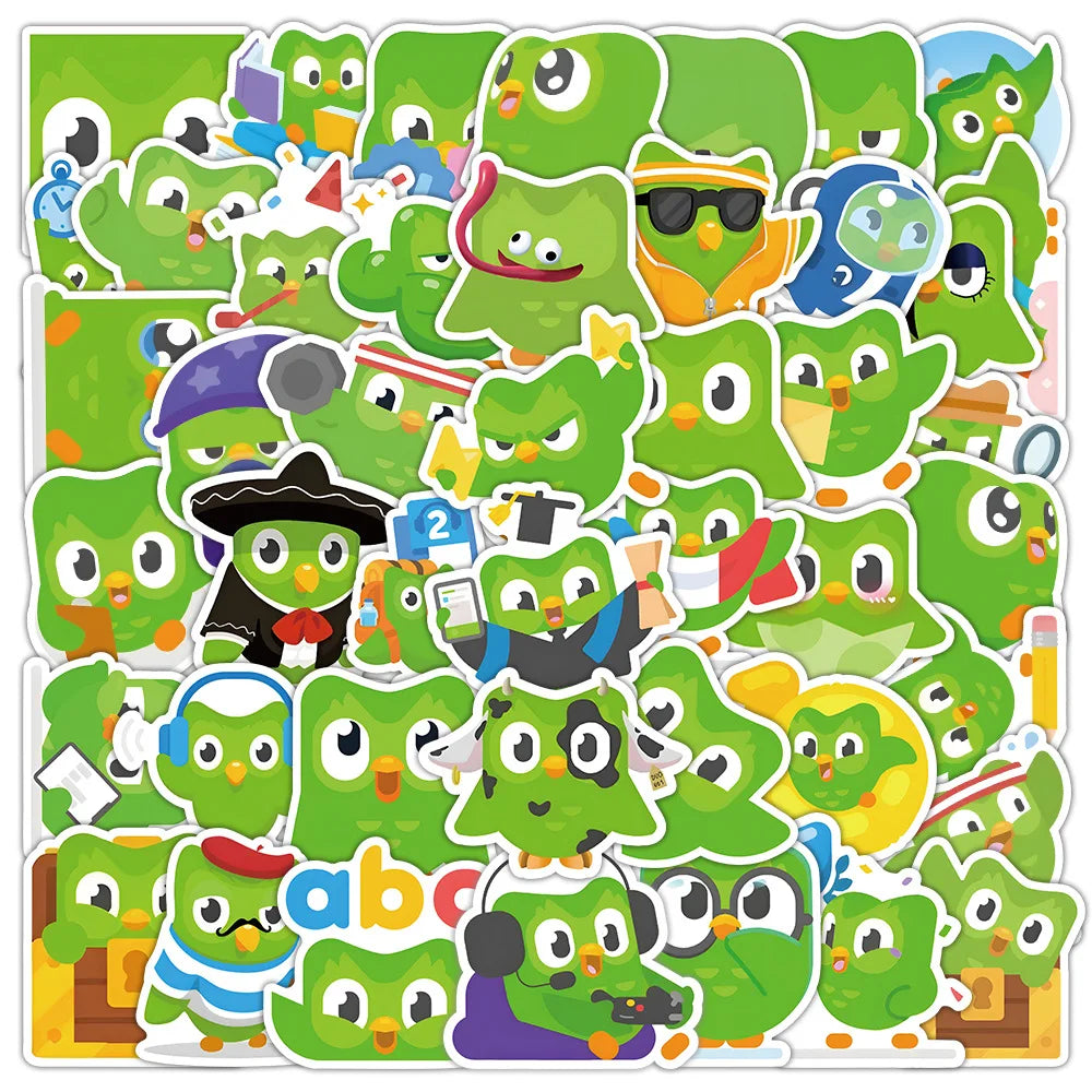 Duolingo Stickers Green Bird Decals DIY Notebook Phone Fridge Decor (ONLINE ORDER ONLY)