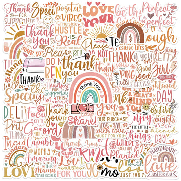 Boho Thank You Stickers - 50PCS Christmas Scrapbooking Gift Labels (Online Order Only)