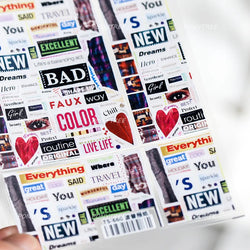 Graffiti Line Love Heart Cool Personal Hollow Out English Letter Y2k Self Adhesive Nail Art Decorations Sticker Manicure Decals (ONLINE ORDER ONLY)