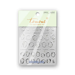 Gold Silver Line Irregular Shape Shiny Rhinestone 5D Bronzing Soft Relief Self Adhesive Nail Art Stickers Nail Decoration Decals (ONLINE ORDER ONLY)