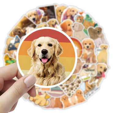 10/30/54PCS Golden Retriever Cartoon Stickers Kawaii Dog Sticker Cute Animal Toy Luggage Laptop Guitar Bike Decoration Decals (ONLINE ORDER ONLY)