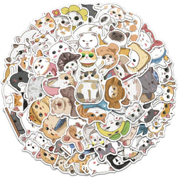 60pcs Cute Cartoon Japanese Style Cats Stickers Kids Animal Decals Vinyl Waterproof Graffiti For Luggage Phone Laptop Sticker (ONLINE ORDER ONLY)