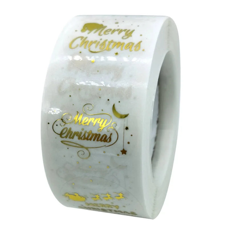 100-500 Pcs Golden Font Merry Christmas Sticker Thank You Sticker Seal Label For Envelope Gift Wrapping Scrapbook 1 Inch (ONLINE ORDER ONLY)