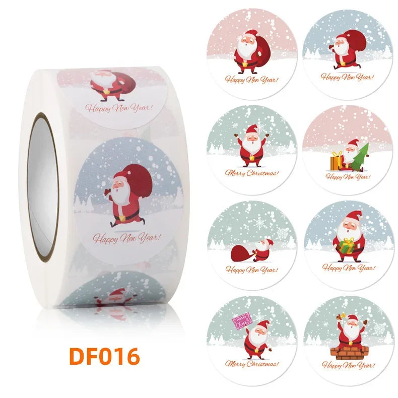 500/rolls Stickers Merry Christmas roll Self-Adhesive Label Sealing Decorative Stickers Office Stationery (ONLINE ORDER ONLY)