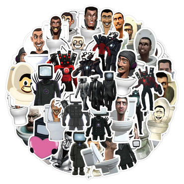 10/30/50/100PCS Skibidi Toilet Stickers Funny Game Sticker Speakerman Bosses DIY Laptop Guitar Car Bike Skateboard Decals Toy (ONLINE ORDER ONLY)