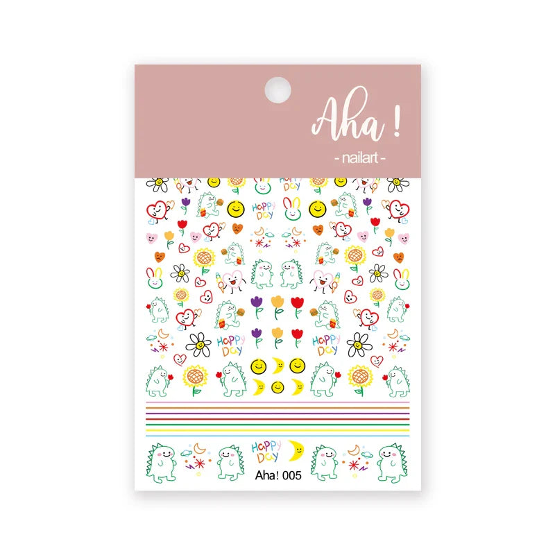 Japanese Style Little Daisy 3D Nail Stickers Summer White Florals Petals Flowers Back Glue Decals Cute Five Petals Manicure Tips (ONLINE ORDER ONLY)