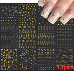 12 Sheets Valentines Nail Stickers Red Heart Nail Art Sticker Decal Solid Hollow Heart 3D Self-Adhesive Design Nail Art Supplies (ONLINE ORDER ONLY)