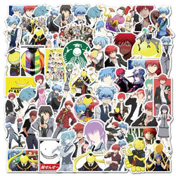 50pcs Assassination Classroom Stickers for Laptop, Phone, Scooter, Water Bottle, Suitcase, Refrigerator (Online Order Only)