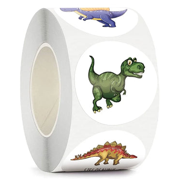 100-500 Pcs Round Cartoon Dinosaur Adhesive Diy Seal Stickers Album Label Decor Stationery Teachers Reward Children with Gifts (ONLINE ORDER ONLY)